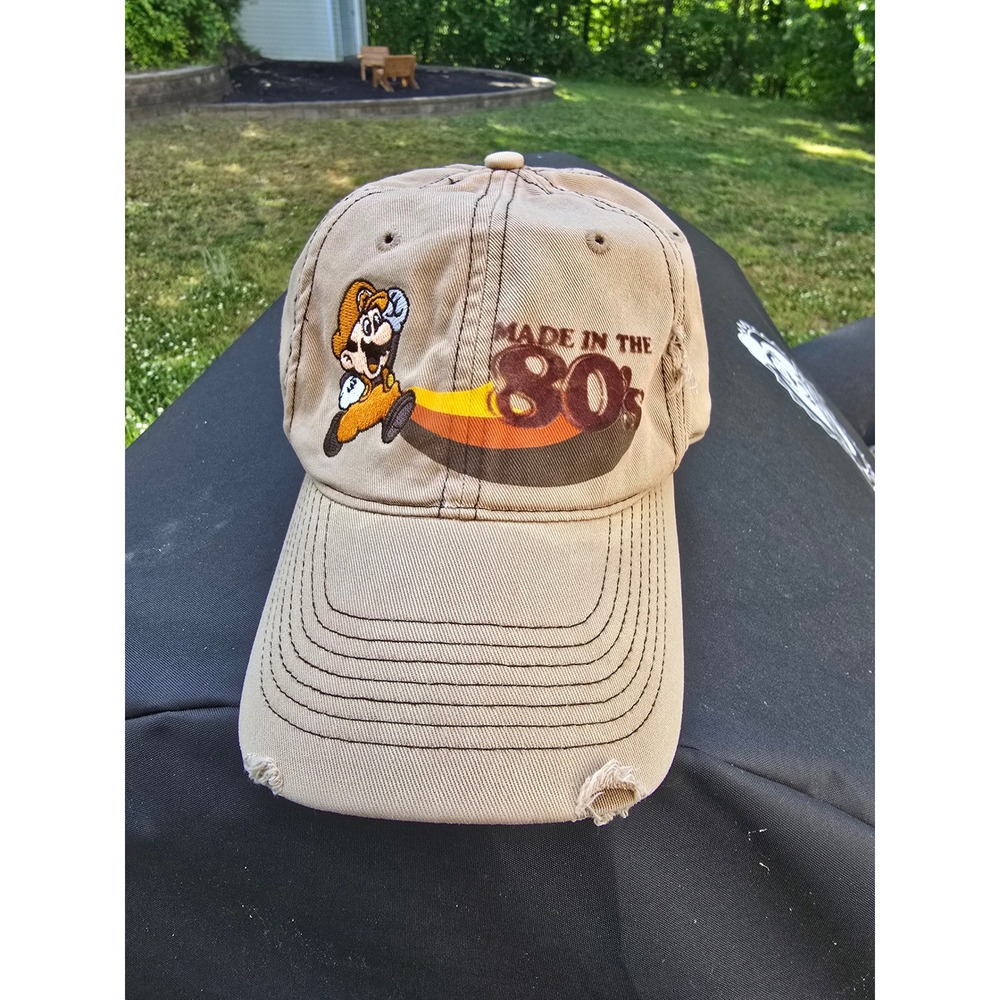Nintendo Super Mario Made in the 80s Distressed Dad Hat Tan Adjustable Cap